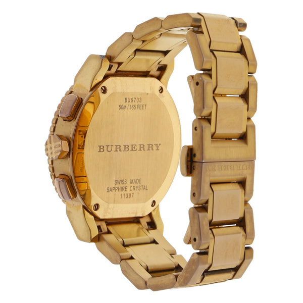 Reloj Burberry para dama en acero chapa.