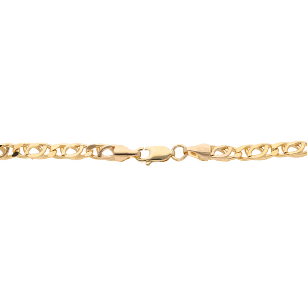 Pulsera eslabón nudo egipcio en oro amarillo 14 kilates.