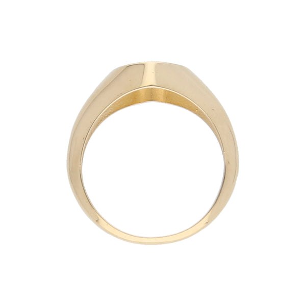 Anillo tipo sello motivo corazón en oro amarillo 14 kilates.