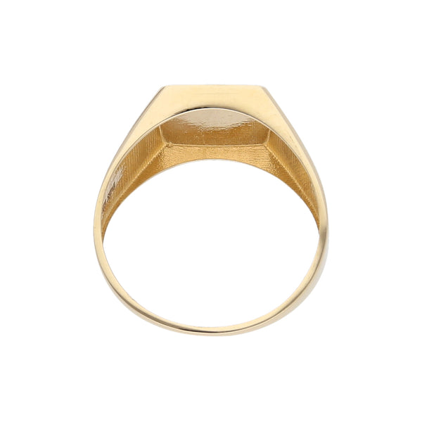 Anillo tipo sello en oro amarillo 14 kilates.