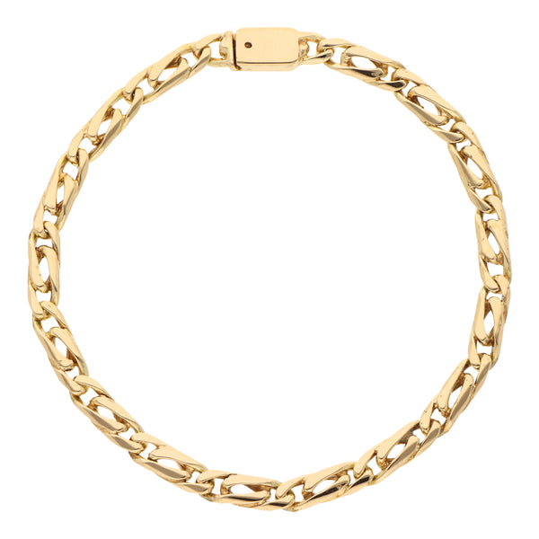 Pulsera eslabón nudo egipcio en oro amarillo 14 kilates.