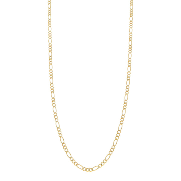 Collar de tres eslabones por uno platinados en oro amarillo 14 kilates.