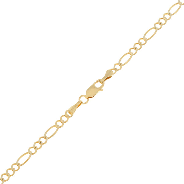 Collar de tres eslabones por uno platinados en oro amarillo 14 kilates.