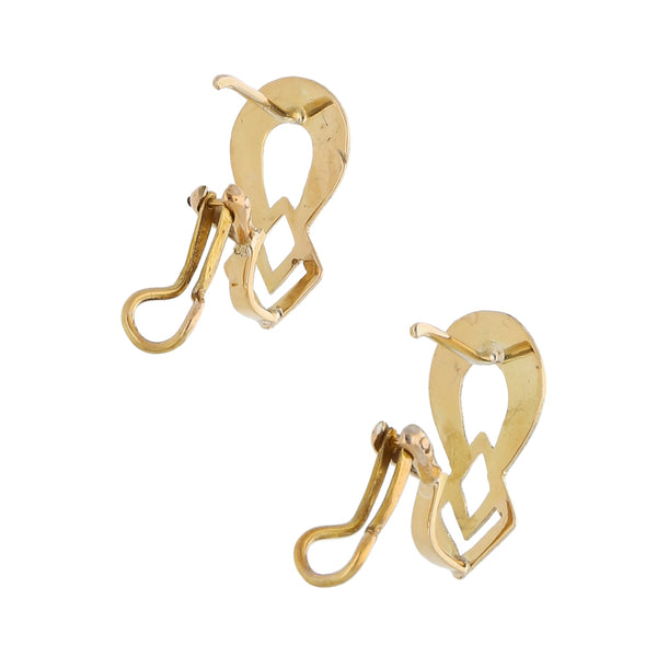 Aretes calados lisos en oro amarillo 16 kilates.