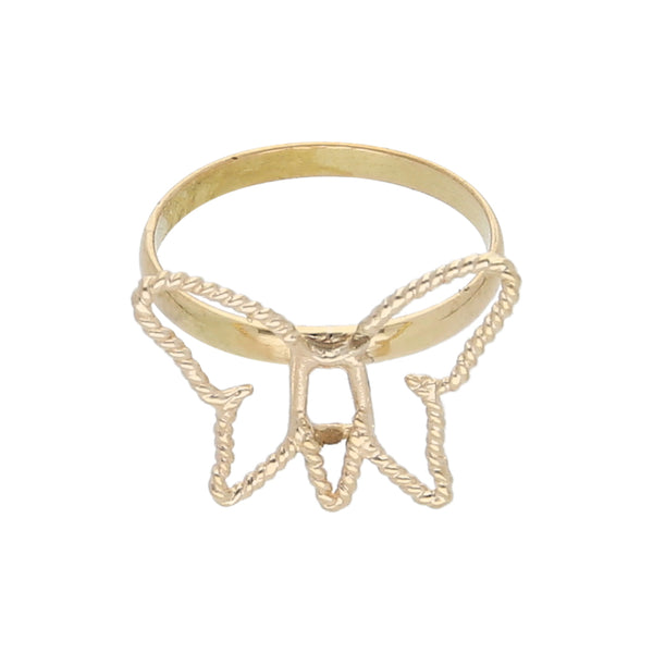 Anillo calado motivo mariposa en oro amarillo 14 kilates y oro amarillo 18 kilates.