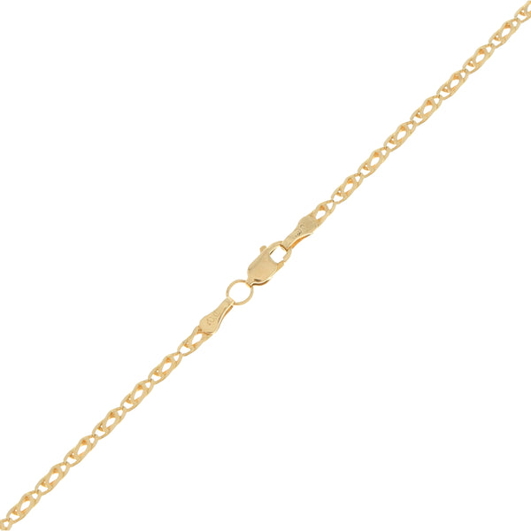 Collar eslabón nudo egipcio, medalla diseño especial en oro amarillo 14 kilates.
