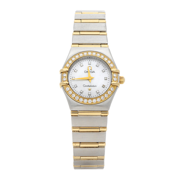 Reloj Omega para dama modelo Constellation vistas en oro amarillo 18 kilates.