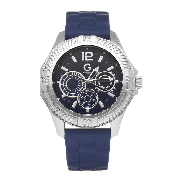 Reloj Guess para caballero en acero inoxidable correa silicona.