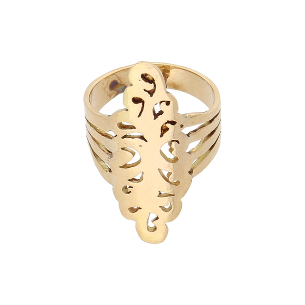 Anillo calado en oro amarillo 14 kilates.