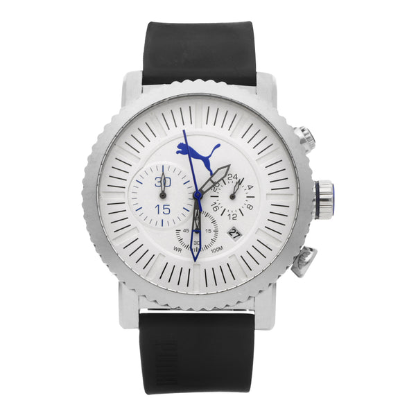 Reloj Puma para caballero en acero inoxidable correa silicona.