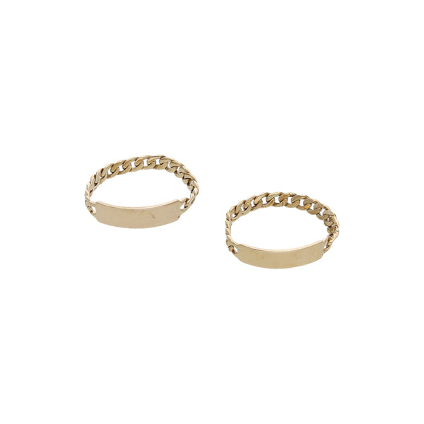 Dos anillos diseño italiano motivo esclava en oro amarillo 14 kilates.