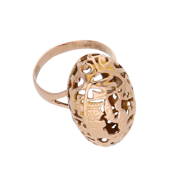 Anillo calado en oro rosa 18 kilates.