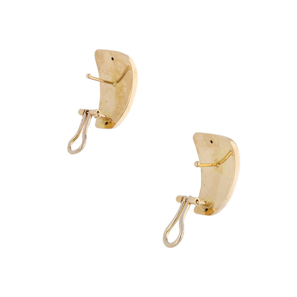 Aretes martillados en oro amarillo 14 kilates.