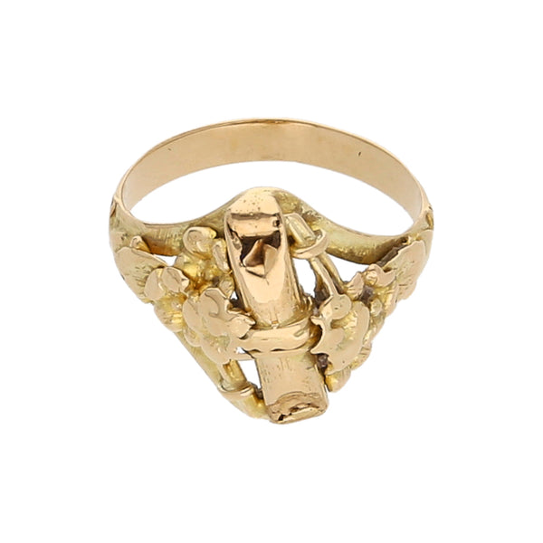 Anillo calado en oro amarillo 18 kilates.