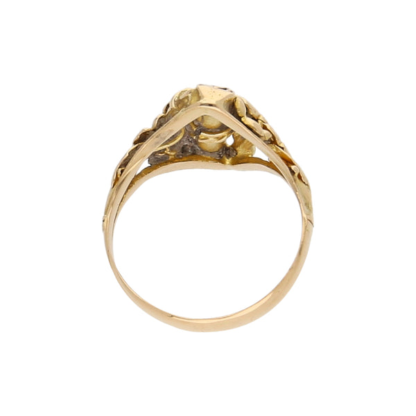 Anillo calado en oro amarillo 18 kilates.