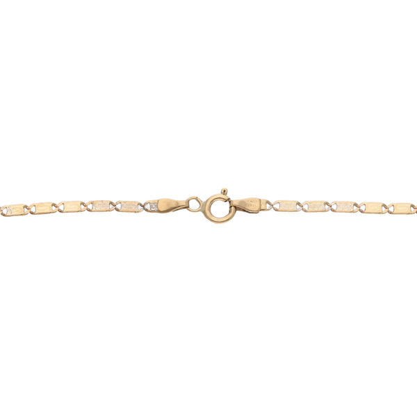 Pulsera eslabón nudo marino diamantados en oro amarillo 14 kilates.