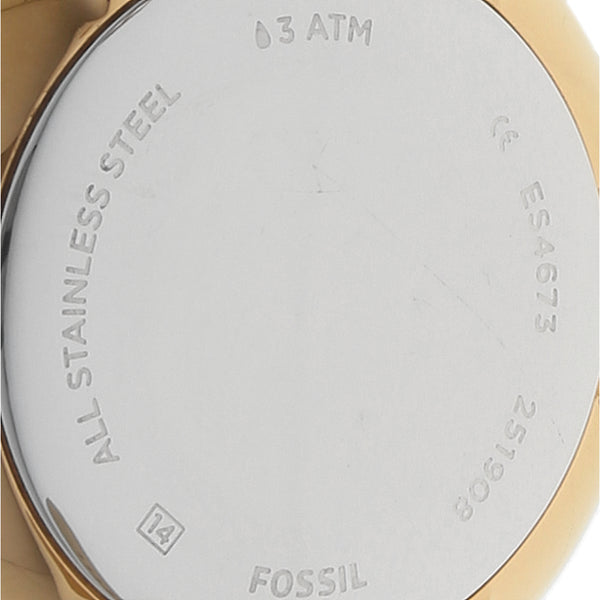 Reloj Fossil para dama en acero chapa correa piel.