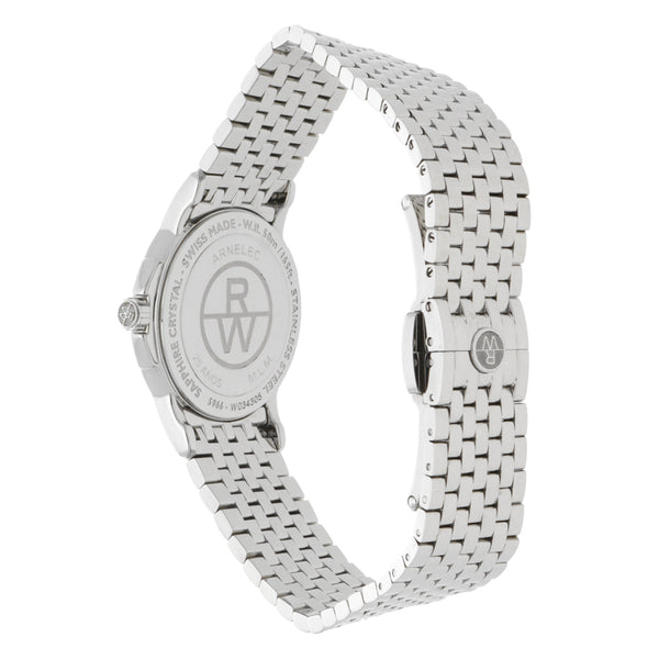 Reloj Raymond Weil para dama en acero inoxidable.