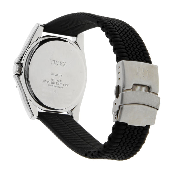 Reloj Timex para caballero en acero inoxidable correa caucho.