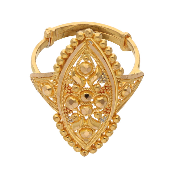 Anillo calado en oro amarillo 22 kilates.