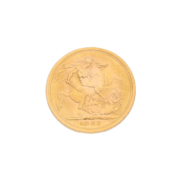 Moneda conmemorativa Regina Elizabeth II en oro amarillo 22 kilates.