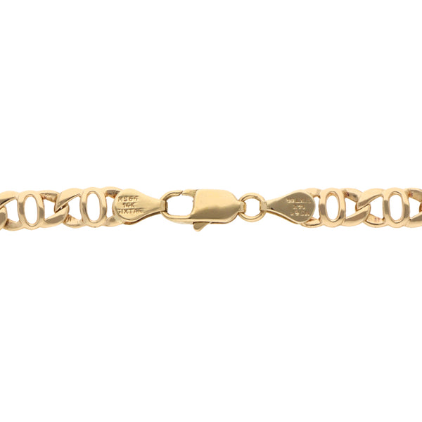 Pulsera eslabón nudo marino en oro amarillo 14 kilates.