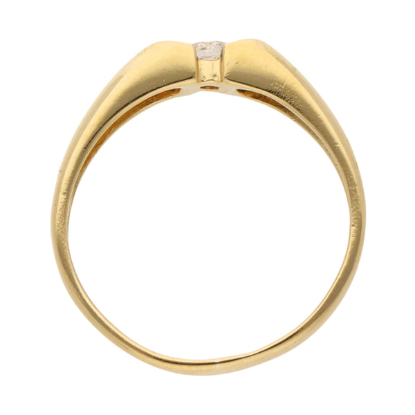 Anillo diseño especial con sintético en oro amarillo 18 kilates.