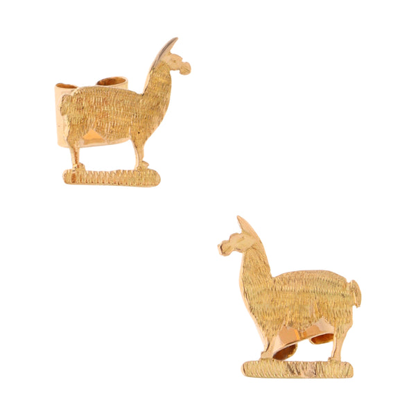 Broqueles diseño especial motivo llama en oro amarillo 18 kilates.