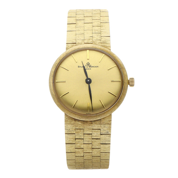 Reloj Baume & Mercier para caballero en oro amarillo 14 kilates.