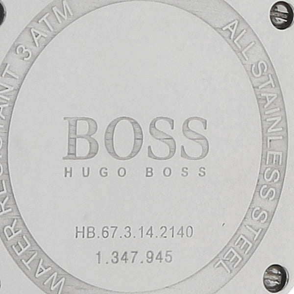 Reloj Hugo Boss para dama en acero inoxidable correa piel.