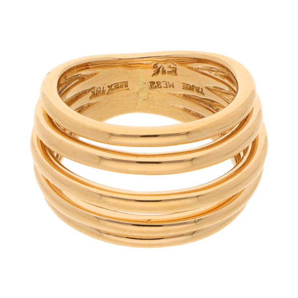 Anillo calado firma Tane en oro amarillo 18 kilates.