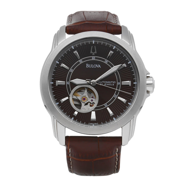 Reloj Bulova para caballero en acero inoxidable correa piel.