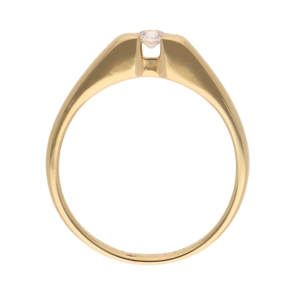 Anillo diseño italiano con sintético en oro amarillo 14 kilates.