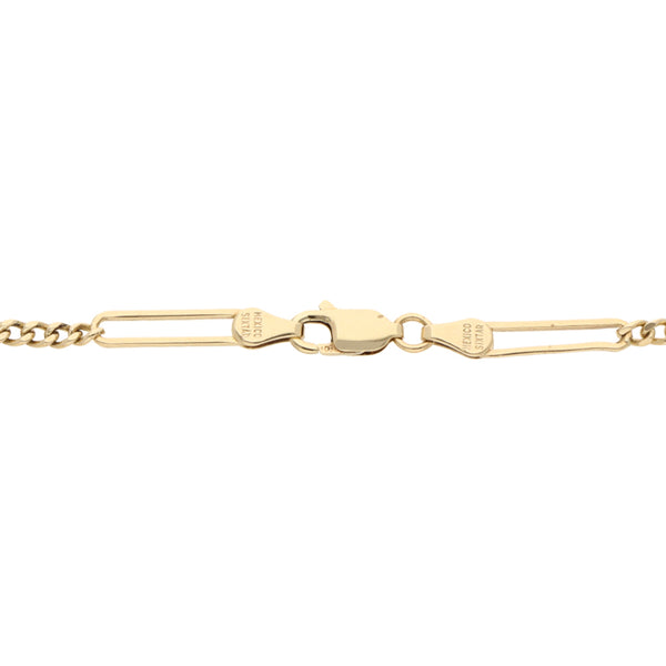 Pulsera eslabón combinado en oro amarillo 14 kilates.