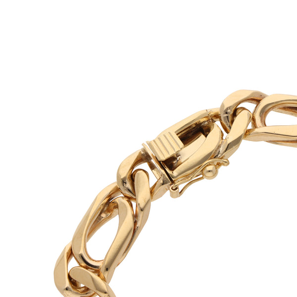 Pulsera eslabón nudo egipcio en oro amarillo 14 kilates.