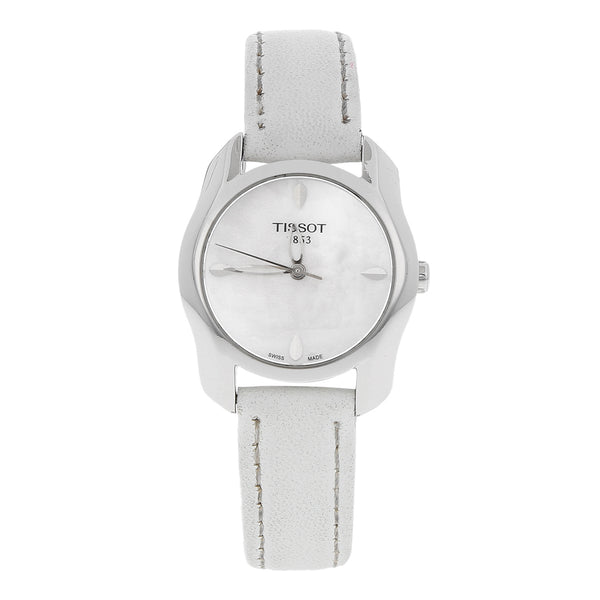 Reloj Tissot para dama en acero inoxidable correa piel.