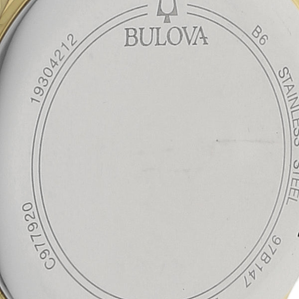 Reloj Bulova para caballero en acero chapa correa piel.