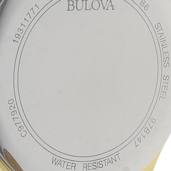 Reloj Bulova para caballero en acero chapa correa piel.