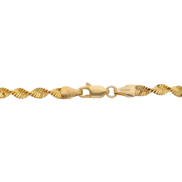 Pulsera eslabón torzal en oro amarillo 14 kilates.