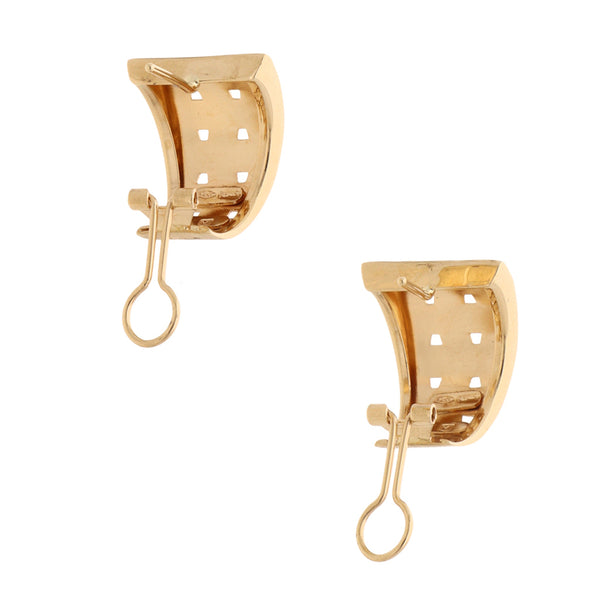 Aretes calados en oro amarillo 14 kilates.