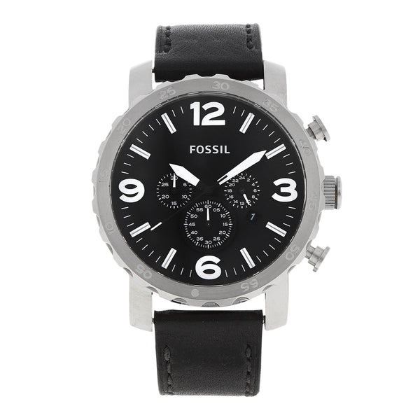 Reloj Fossil para caballero en acero inoxidable correa piel.