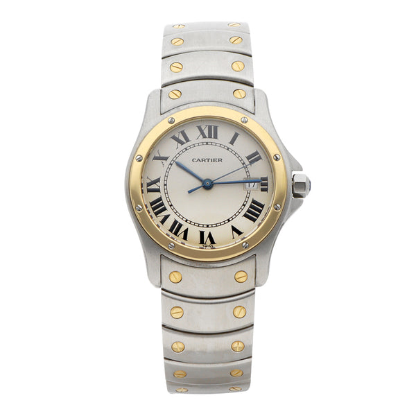 Reloj Cartier para caballero/unisex modelo Santos vistas en oro amarillo 18 kilates.