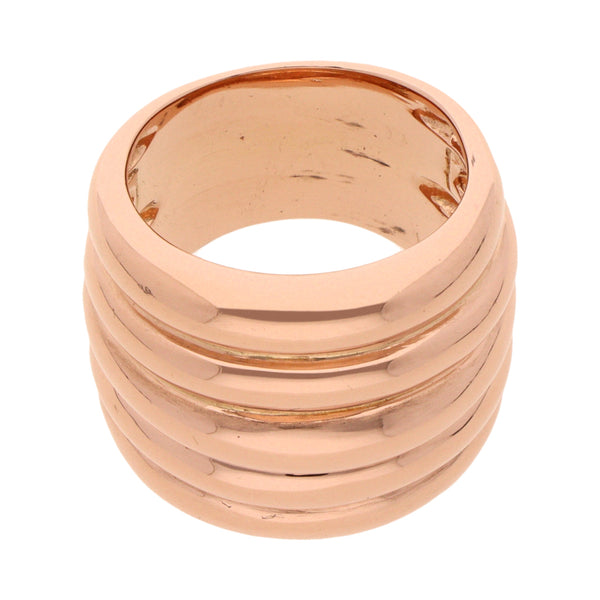 Anillo acanalado en oro rosa 14 kilates.