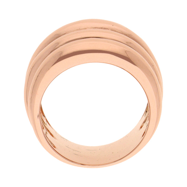 Anillo acanalado en oro rosa 14 kilates.