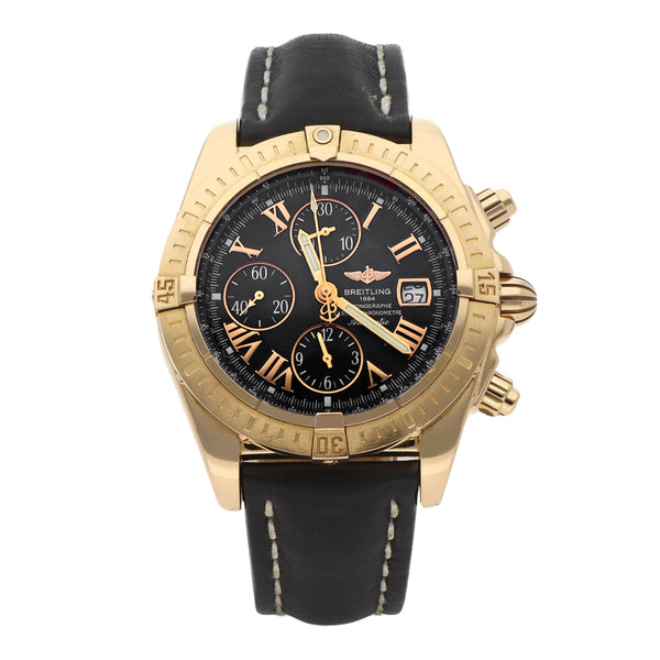 Reloj Breitling para caballero modelo Chronomat Evolution caja en oro amarillo 18 kilates.