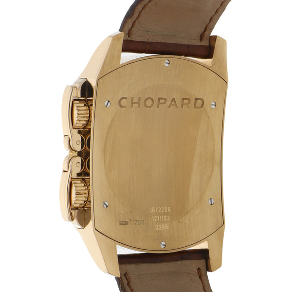 Reloj Chopard para caballero modelo Dual Time caja en oro amarillo 18 kilates.