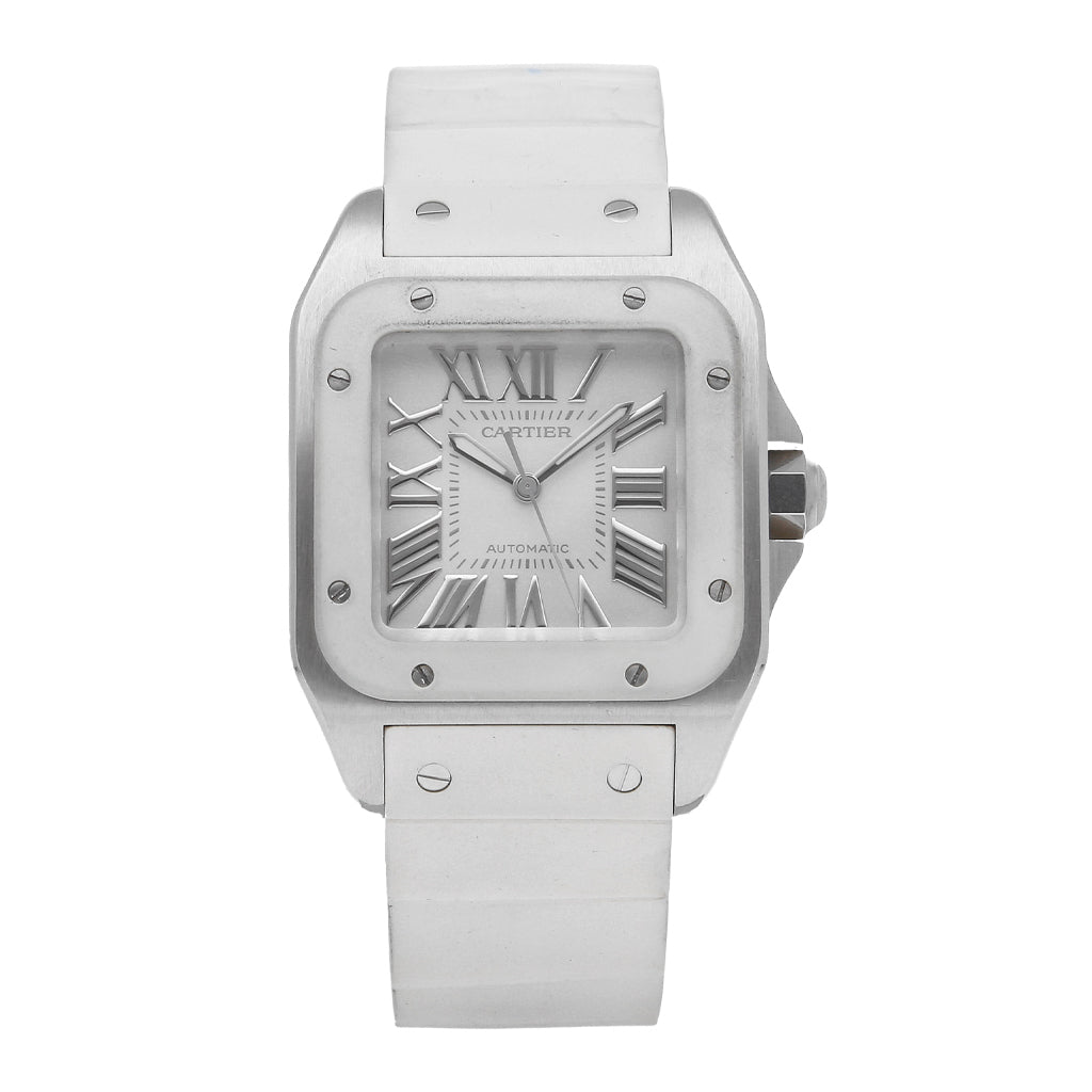Reloj Cartier Santos 100 Correa Caucho Reloj Cartier Para Caballero Modelo Santos