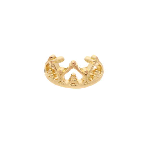 Piercing diseño especial motivo tiara en oro amarillo 14 kilates.