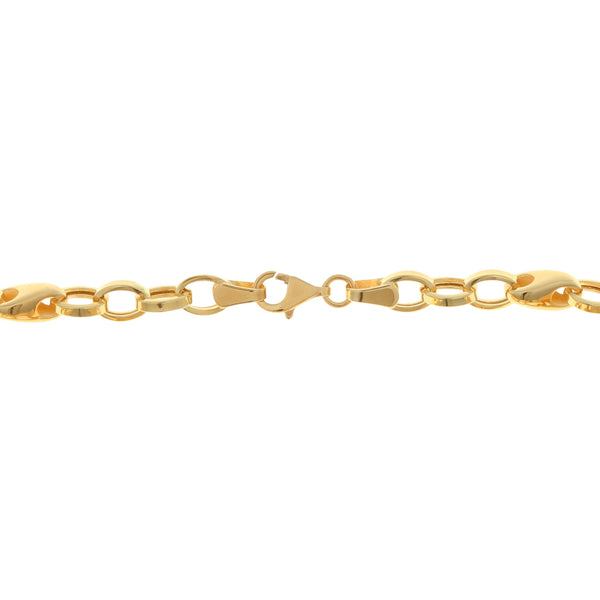 Pulsera eslabón combinado en oro amarillo 14 kilates.