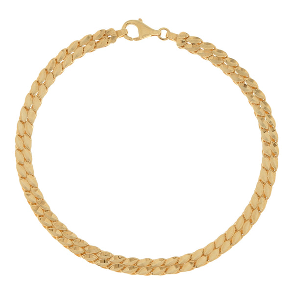 Pulsera eslabón planchado en oro amarillo 14 kilates.